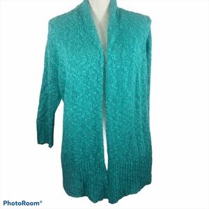 Fever Slub Knit 3/4 Sleeve‎ Sweater Cardigan Medium